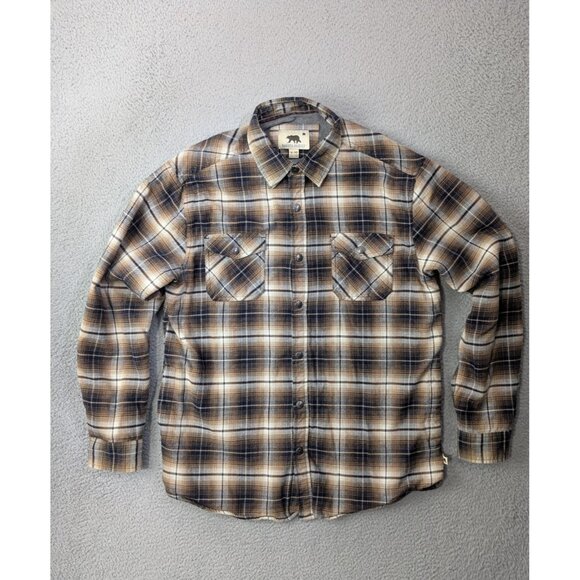 Dakota Grizzly Other - Dakota Grizzly Flannel Shirt Jacket Mens XL Brown Plaid Lined Snap Front Shacket